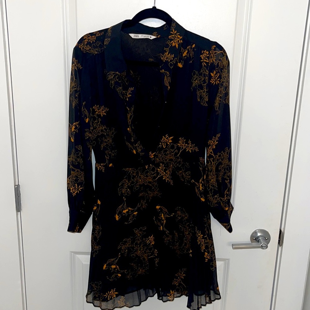 Long sleeve Zara black dress